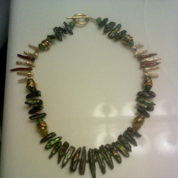 Artisan Custom Stick Pearl Statement Set - Picture 2 of 4